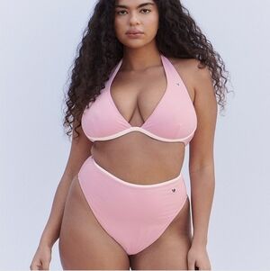 Frankies Bikinis X VS High Leg Heart Cutout Swimsuit